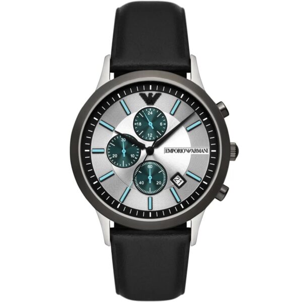 ساعت مچی مردانه نقره‌ای چرمی Emporio Armani مدل AR11473