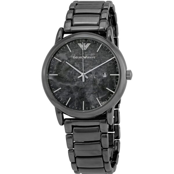 ساعت مچی مردانه مشکی گان‌متال با صفحه خاکستری Emporio Armani مدل AR11155