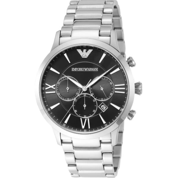 ساعت مچی مردانه کرنوگراف نقره‌ای با صفحه مشکی Emporio Armani مدل AR11208