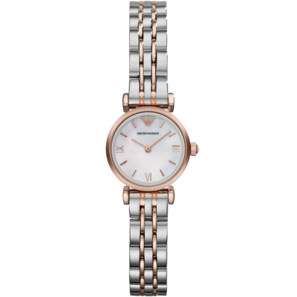 ساعت مچی زنانه ظریف نقره‌ای و رزگلد Emporio Armani مدل AR1764