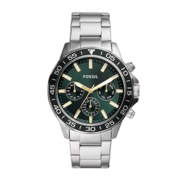 ساعت مچی مردانه Multifunction با صفحه سبز و بند استیل Fossil مدل BQ2492