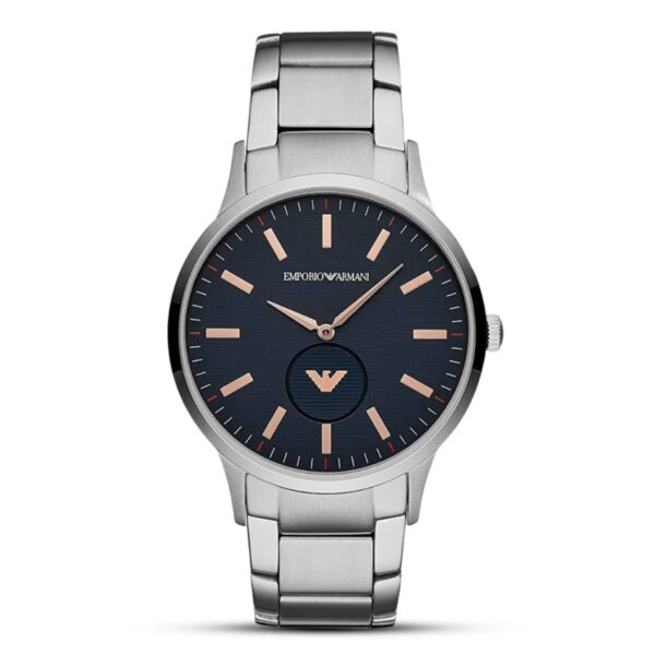 ساعت مچی مردانه نقره‌ای با صفحه آبی Emporio Armani مدل AR11137