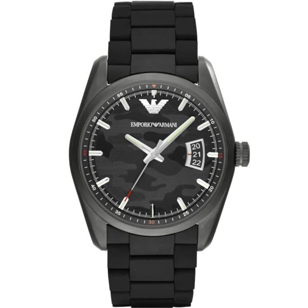 ساعت مچی مردانه مشکی با بند رابر Emporio Armani مدل AR6052