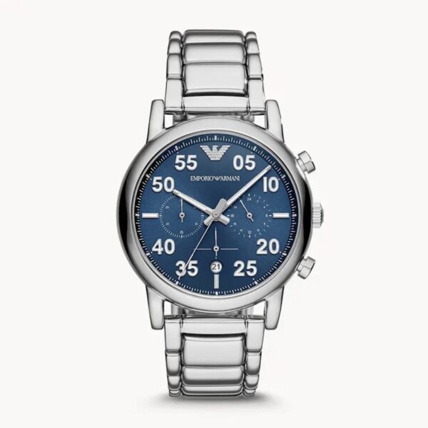 ساعت مچی مردانه کرنوگراف با صفحه آبی و بند استیل Emporio Armani مدل AR11132