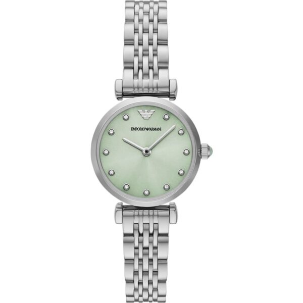 ساعت مچی زنانه کوارتز با صفحه سبز و بند استیل Emporio Armani مدل AR11667